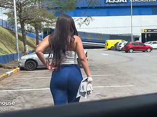 Big Ass Stepmom in Leggings Going to the Market and Her Stepson