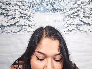 BBW Gives Deepthroat Blow Job & Strips for You