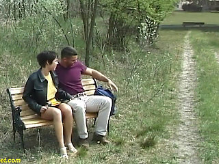 Her first-time rough anal sex outdoor