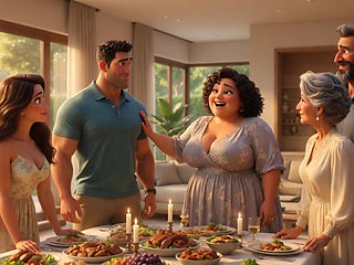 Steamy Weekend Surprise with Alluring Mature Aunt and Fiancee Loving Approval (AI generated)