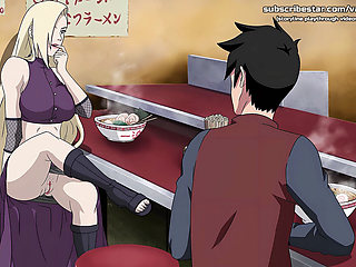 Naruto: Kunoichi Trainer - Slutty Blonde Teen Ino Yamanaka Has Risky Sex in a Restaurant. Her Little Pussy Gets Creampied