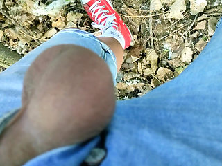 Compilation Squeezing, Punching and Rubbing Twinks Hanging Balls Out of Jeans with Different Things
