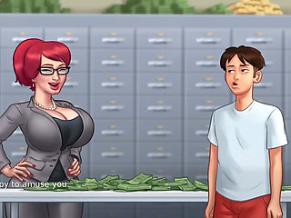 Big boobs Tina fucks monster cock Anon on a big pile of money - gameplay part 4