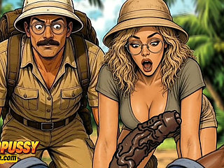 Extreme Blowjob and Fucking in the Jungle, White Wife and BBC