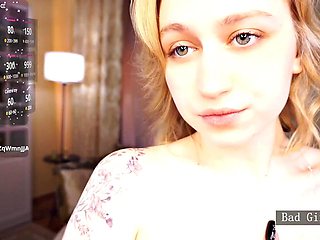Petite Blonde Teen Teases Natural Big Tits