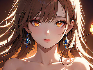 Ember Kiss: a Beautiful Young Woman Lit by a Tiny Flame