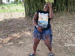 African Ebony Sexy Black Girl Dances in Public with Laughter