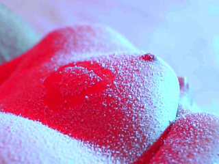 Snow Falling on My Tits and Pussy - Softcore Christmas Tease Closeup