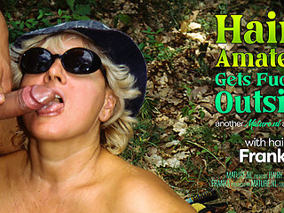 Hairy Mature Amateur Franka Gets Her Unshaved Pussy Pounded Outside