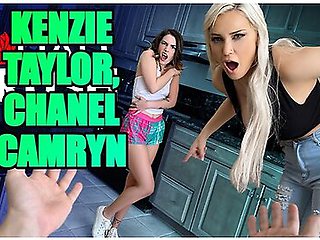 Raunchy Stepmom Jerks Her Husband Off But Uses A Pair Of Their Own Step-daughters Panties - Kenzie Taylor, Chanel Camryn And Donnie Rock
