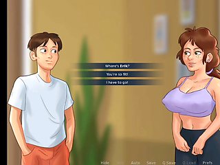 Stepson fantasizes about his landlady's enormous boobs during summertime saga