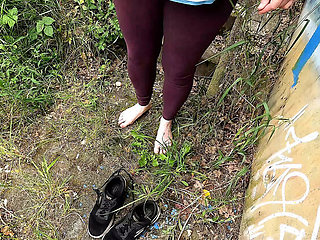 Big Tits Slapped Hard with Clamps - Rough Outdoor BDSM Punishment