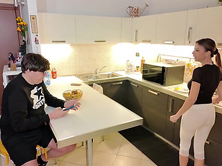 Stepmom Cooks in White Leggings Catches Stepson's Friend Secretly Taking Pictures of Her