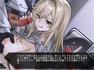 Prison captive girl sucks on the of a man in the visiting room