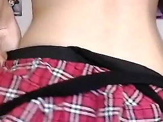 Student Egirl Plays with Her Dildo