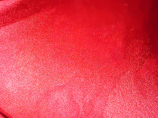 Wife's Sexy Red Thong Full of Cum!