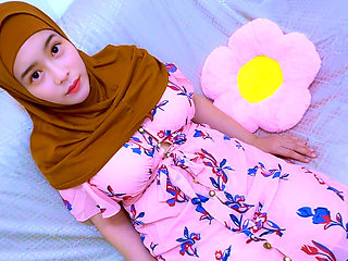 Cute Muslim teen girl in hijab gets cum inside a tight pussy