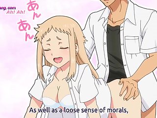 Nude anime cutie mounts BOYFRIEND in bathtub for deep grubby polish (Sensational) ENG Subbed