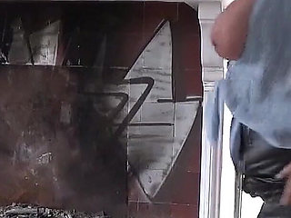 Dirty Abandoned Building Tit Play - Julie Shows off Her Big Tits in Open Blouse