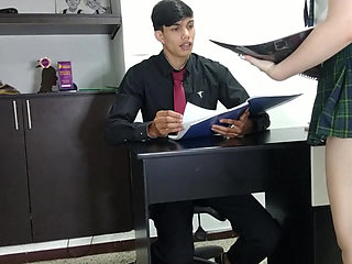 SCHOOLGIRL WITH ROOSADO PUSSY FUCKS THE TEACHER TO PASS THE GRADE PART 1