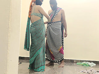 Muslim Hijabi Mistress Wearing Saree While He Was Locked in Chastity Part 1