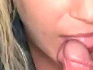 Streetwalker Bunny deepthroats cock in car backseat POV then shows cum in mouth
