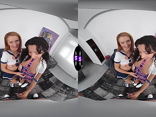 Mini Mitzi Invites Lucianna Luci For Threesome Striptease And Double Blowjob Fun - TmwVRnet