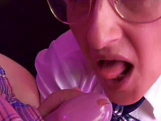 Hottest MILF Licking His Chastity Balls and Cock - Moaning Like a Bitch!