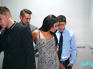 Why Not Bi - Maya Bijou, Dante Colle, & Kaleb Stryker Turn a Frustrating Elevator Malfunction Into an Intimate 3some Encounter