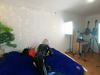 Backstage of Pretty Lesbian Fetish Girls Doing Sex Video. Positive Femdom, Sex Play, Latex Leather