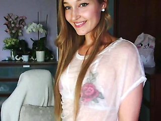 Horny webcam girl cums on stream