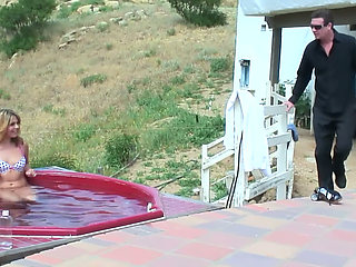 Rooftop Sex Above the Hills - Blonde Gets Her Ass Licked by the Man in the Suit