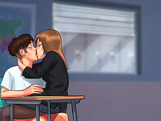 Miss bissette teaches Anon French kiss - summer time saga gameplay