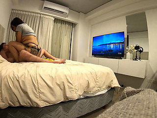 BBW Rides a Foreign Cock Without a Condom