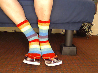 Fluffy Fuzzy Socks Flip Flops Shoeplay.