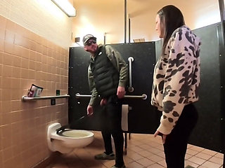 Caught Public Restroom and Sloppy Seconds with Wife