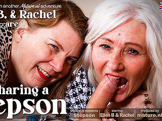 An Old And Young Threesome Between Cougar Ellen B, Curvy Mature Rachel And Her Stepson