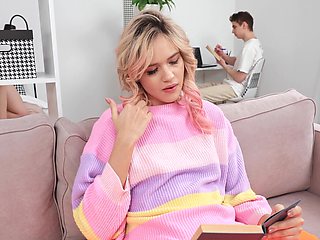 Two cute girls maddy and novella are having a good time with a guy