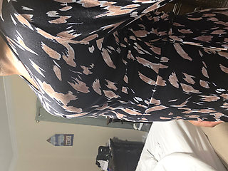 Cross dresser wearing one my wife's dresses