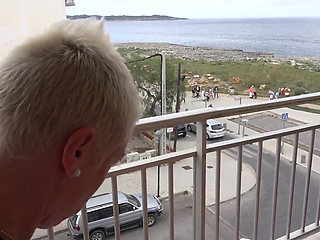 Brunette slut is pissing outdoors