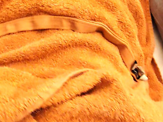 Surprise, my stepsister in a towel in my room! It's time to cum on him!