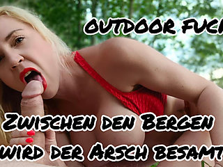 OUTDOOR FUCK: Kate Monroe's ass is inseminated between the mountains