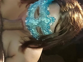 Blowjob from horny girl and cum in mouth