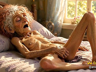 90 Year Old Woman Masturbates Her Wrinkled Ugly Pussy