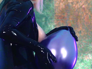 Air balloon fetish video rubber POV