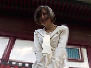 Shy Japanese cutie gets fingered in hot spring POV