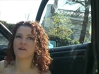 Wonderful Amateur Teen with Big Tits Masturbates Her Tight Pussy in the Car