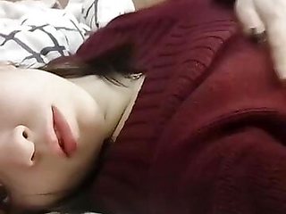 Daytime homemade striptease with gentle masturbation and orgasm
