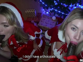 Two Beautiful Christmas Stepmothers Blonde Fucked In Anal Under The Tree And Dp On A Piano !!!