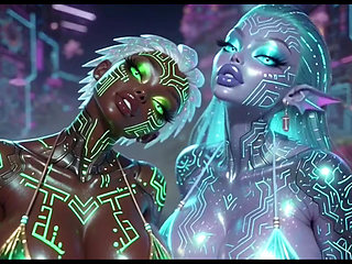 Beautiful Aliens Kiss on Nice Music, Ai Animation